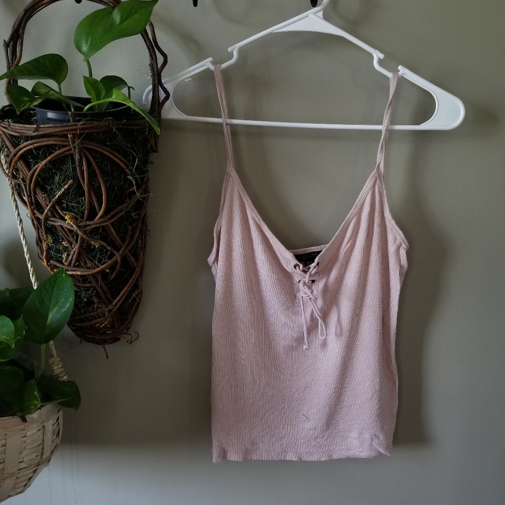 Light Pink Womens Spaghetti Strap Tank